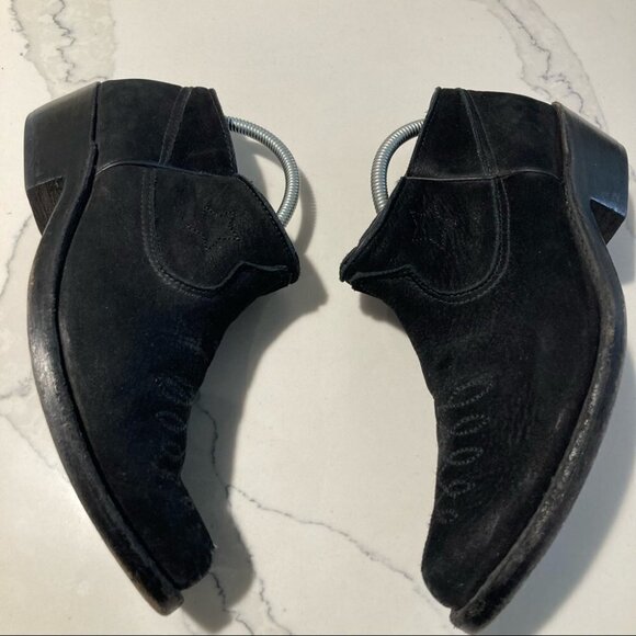 ANINE BING Sz 37 Western Style Suede  Stitches Toe Cap Booties - Picture 8 of 15